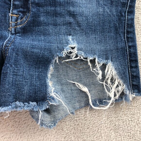 Guess Womens Cut Off Jean Shorts Size 26 Blue Denim Distressed Casual Frayed Hem - Picture 8 of 15